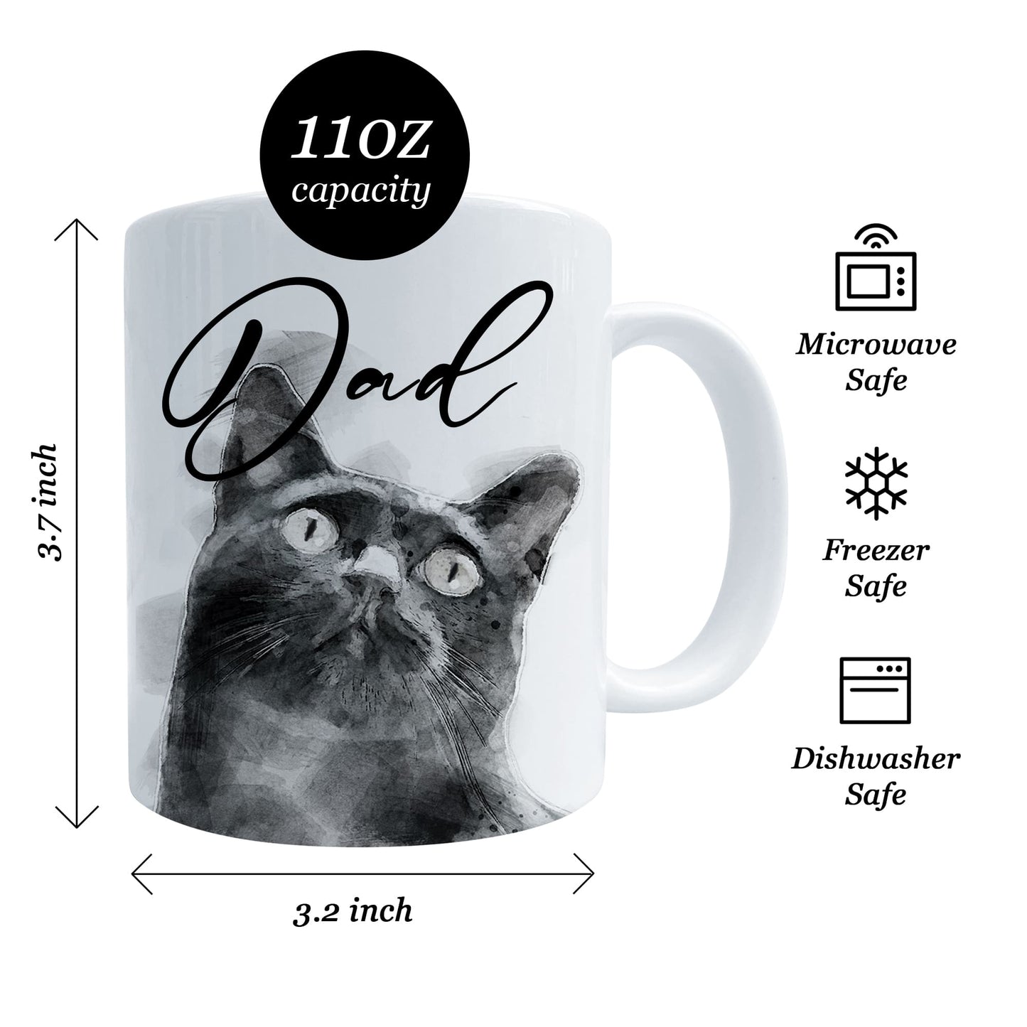 Custom Text Black Cat Mug & Coaster Gift Set