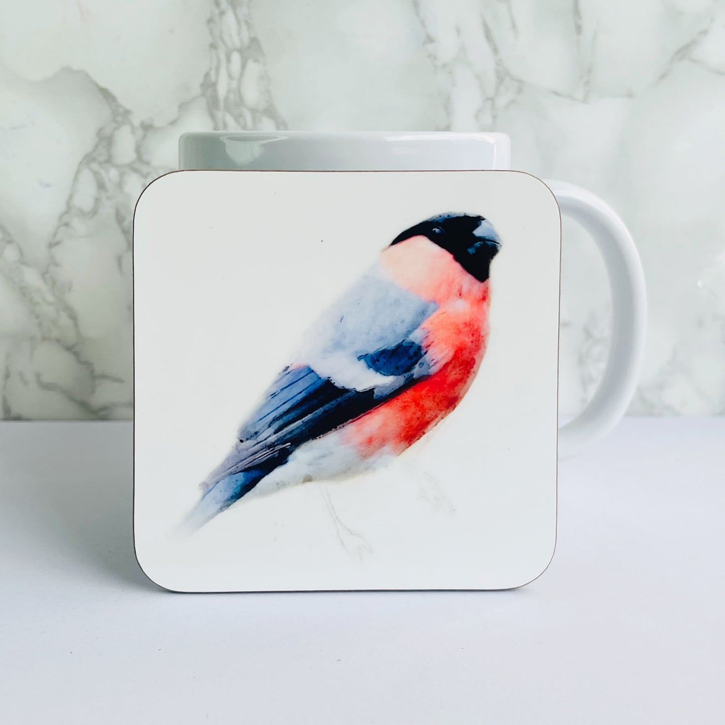 Bullfinch Bird Coffee Mug & Coaster Gift Set