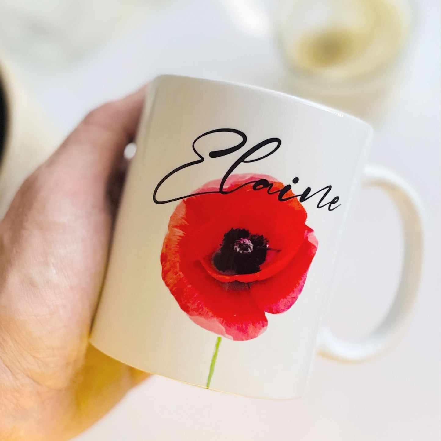 Custom Name Poppy Art Coffee Mug