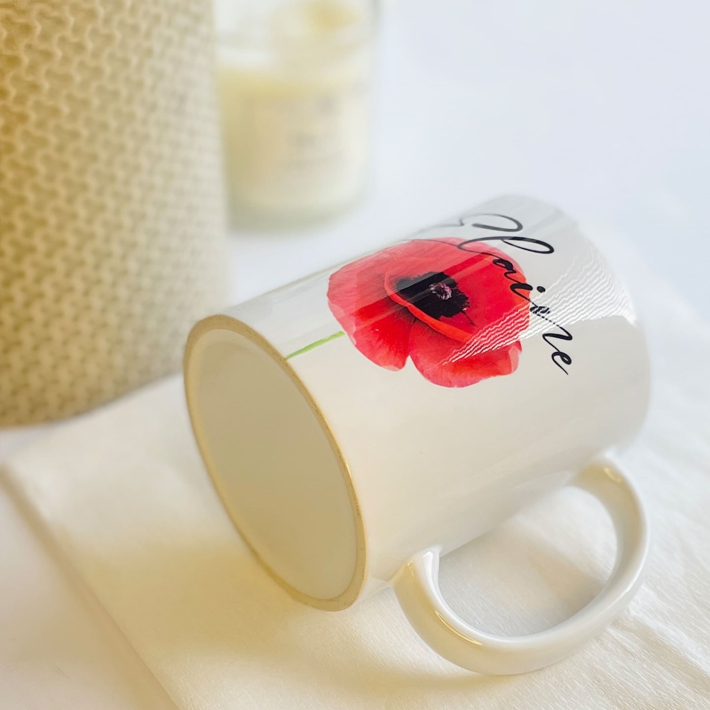 Custom Name Poppy Art Coffee Mug