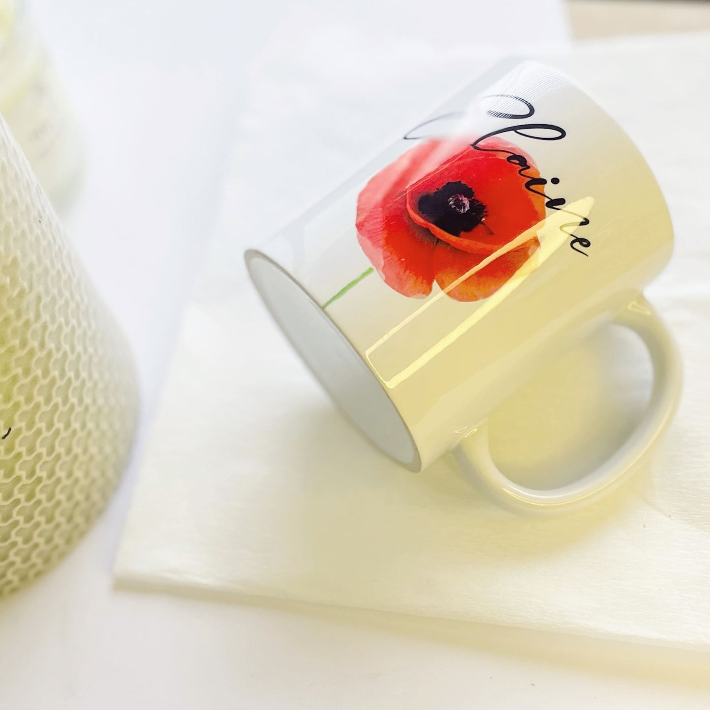 Custom Name Poppy Art Coffee Mug