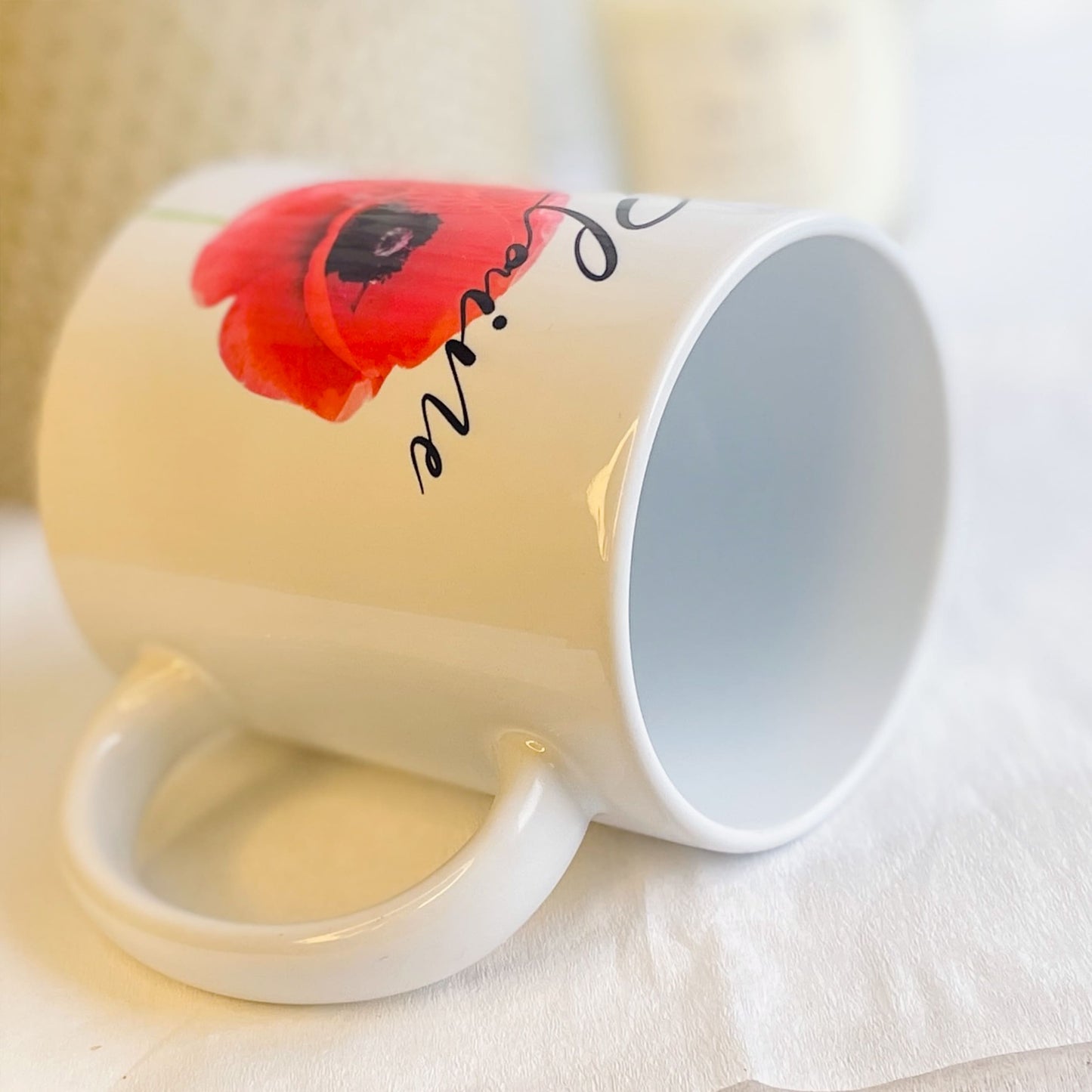 Custom Name Poppy Art Coffee Mug