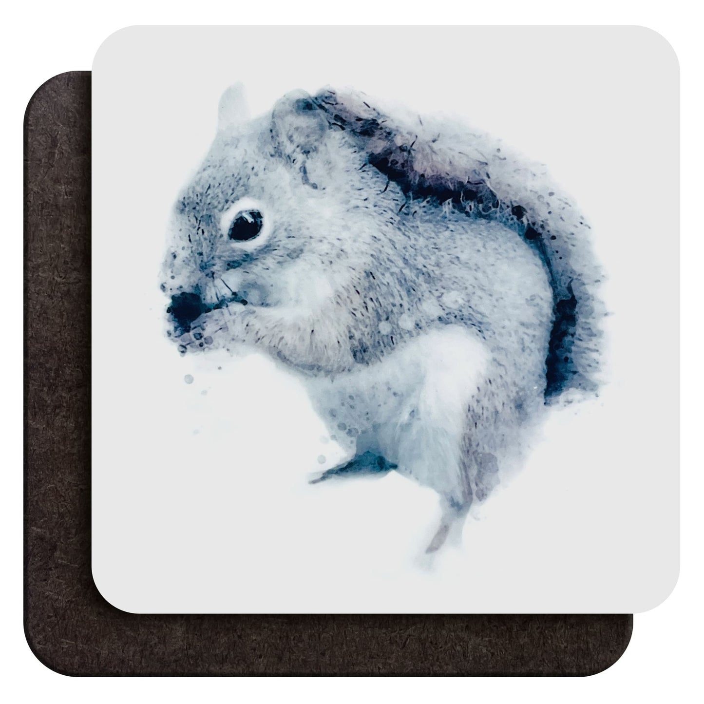 Custom Grey Squirrel Art Coaster