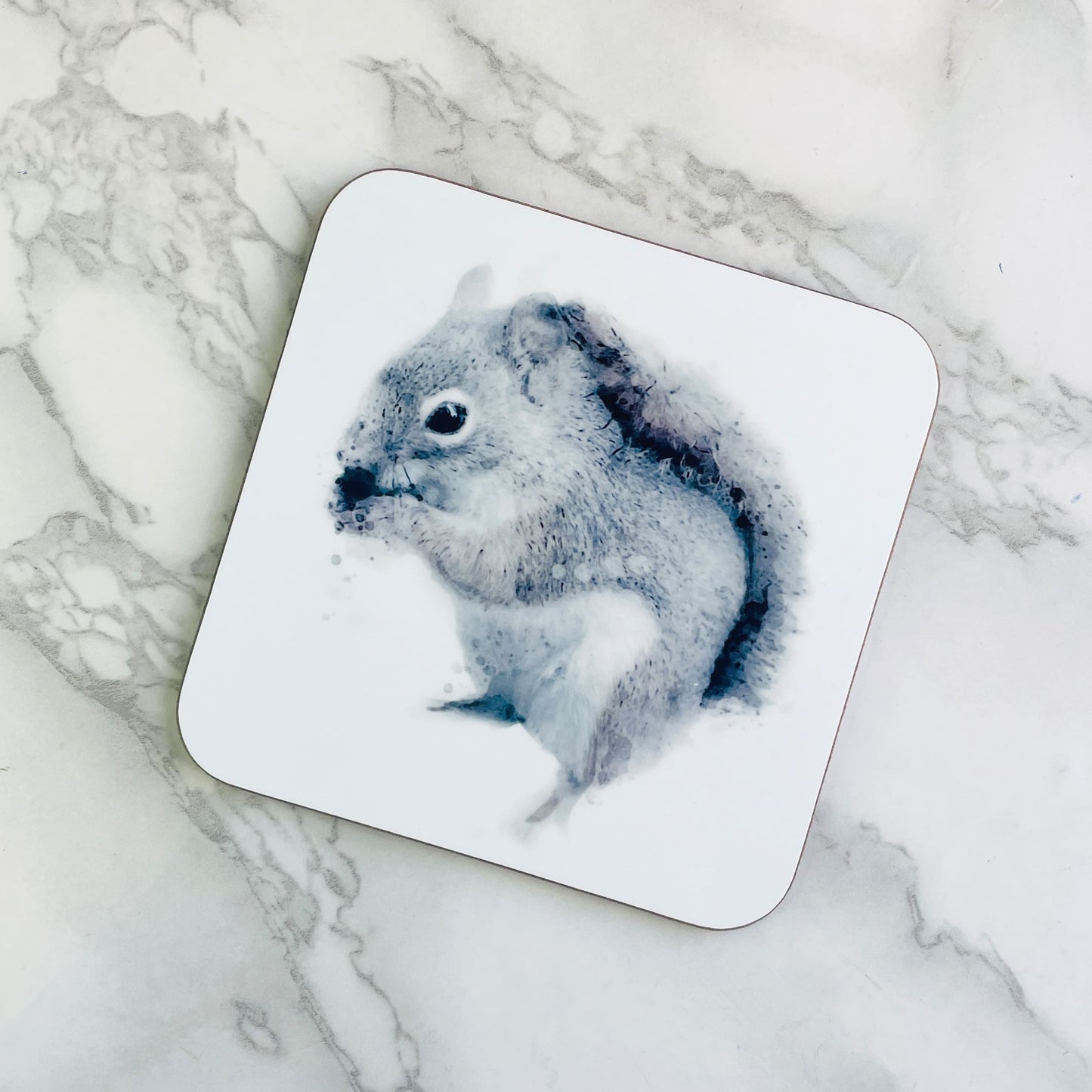 Custom Grey Squirrel Art Coaster