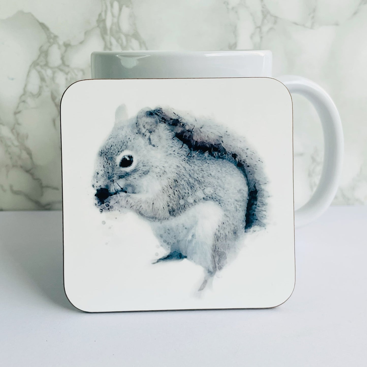 Custom Grey Squirrel Art Coaster