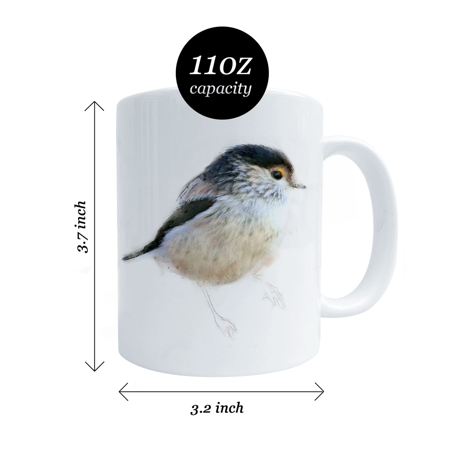 Long-Tailed Tit Bird Art Mug