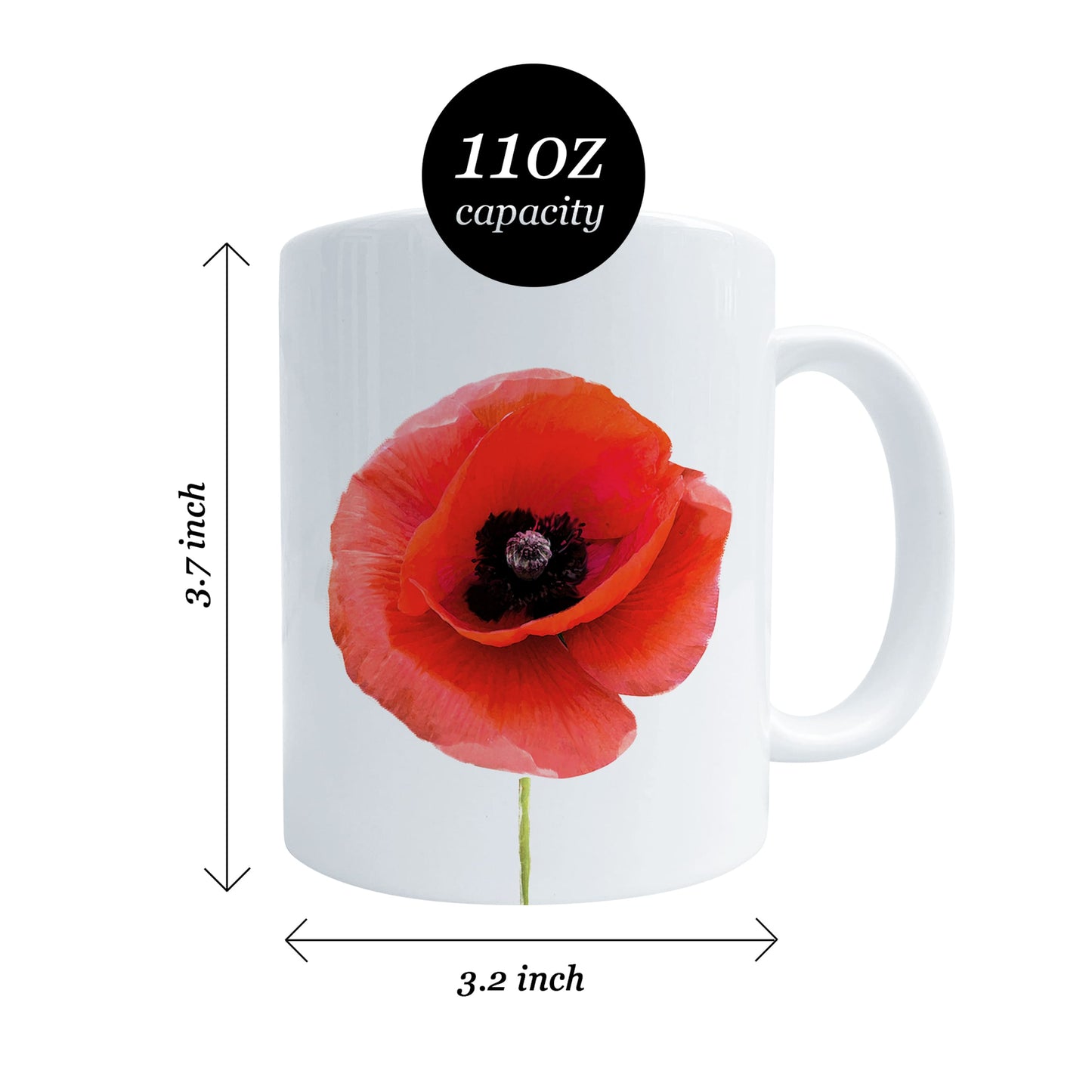 Red Poppy Art Coffee Mug